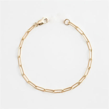 14K Gold Filled Paperclip Chain Bracelet | Lumorelle