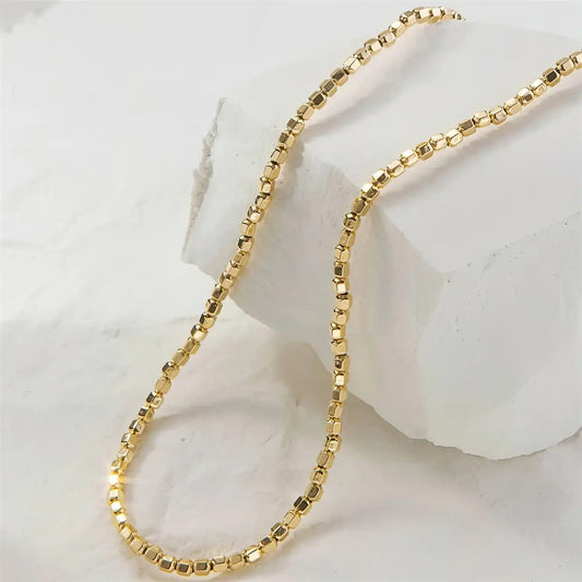 14k Gold Filled Beaded Choker Necklace