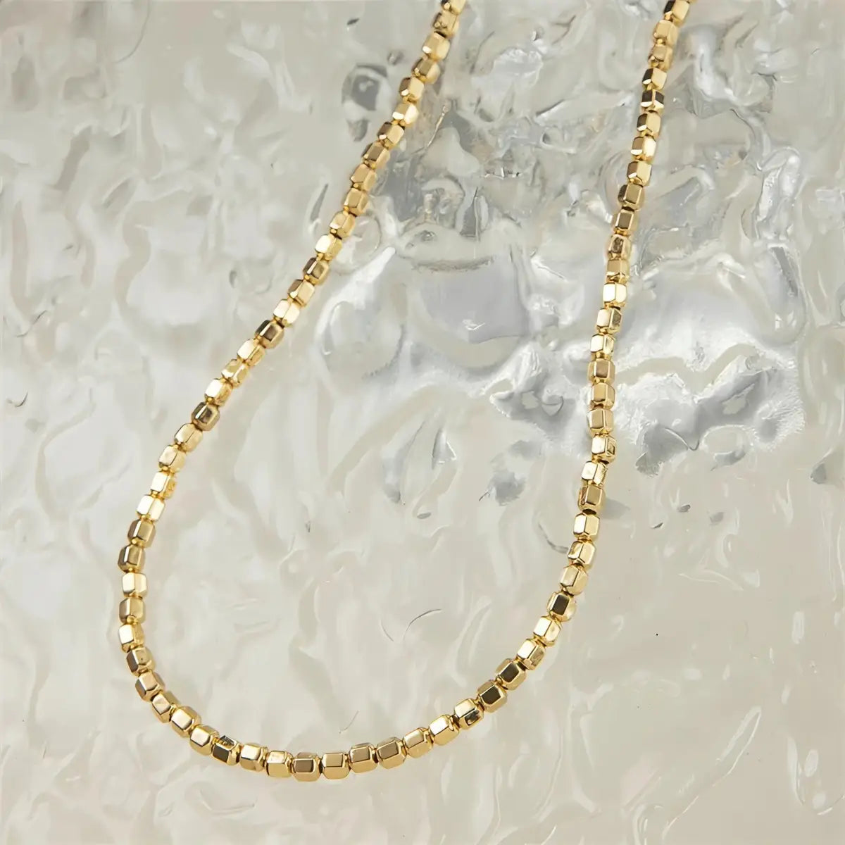 14k Gold Filled Beaded Choker Necklace