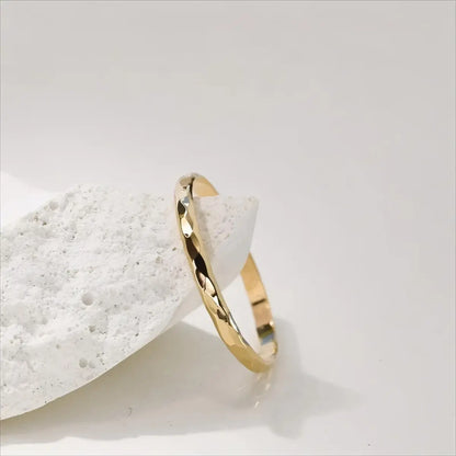 14k Gold Filled Hammered Band Ring