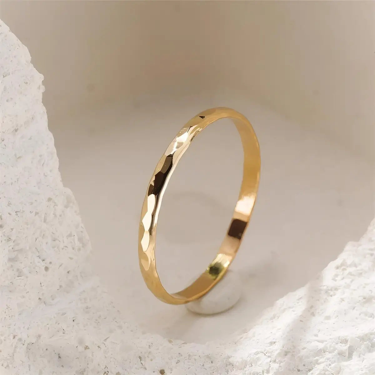 14k Gold Filled Hammered Band Ring