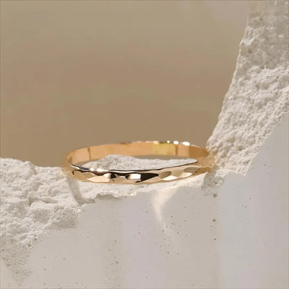 14k Gold Filled Hammered Band Ring