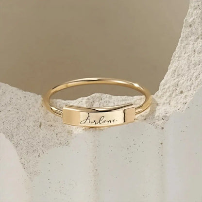 14k Gold Filled Personalized Name Ring – Custom Engraving