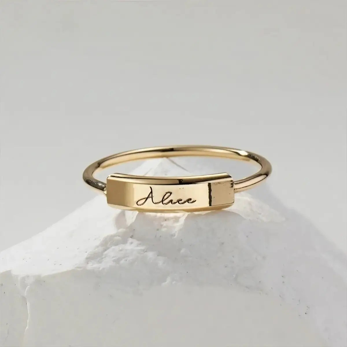 14k Gold Filled Personalized Name Ring – Custom Engraving