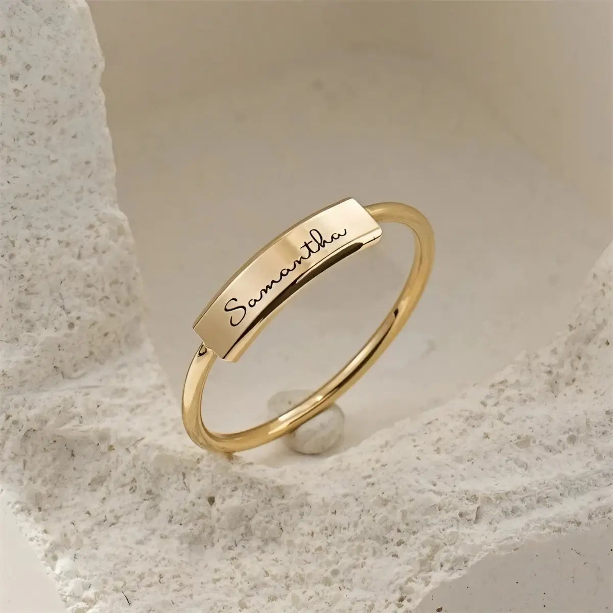 14k Gold Filled Personalized Name Ring – Custom Engraving