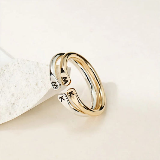 Custom Initial Open Ring – Sterling Silver or 14k Gold Filled