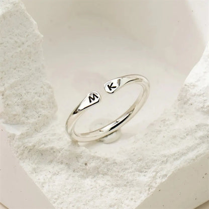 Custom Initial Open Ring in Sterling Silver