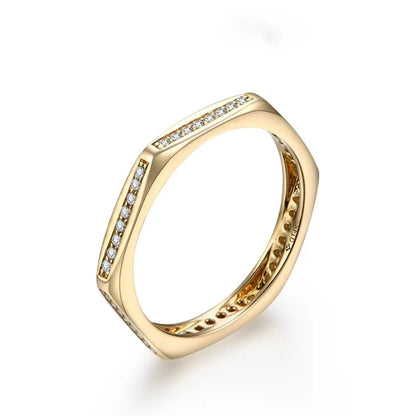 Moissanite Band Ring in 14k Gold-Plated Sterling Silver for Engagement