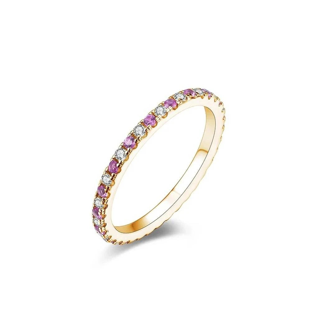 Sterling Silver Pink Sapphire Stackable Ring 