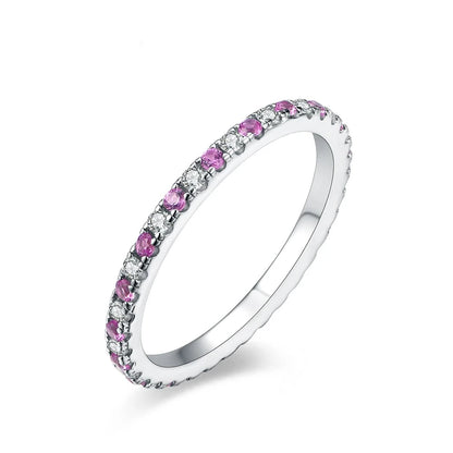 Sterling Silver Pink Sapphire Stackable Ring 