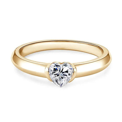 Sparkling Heart Solitaire Engagement Ring