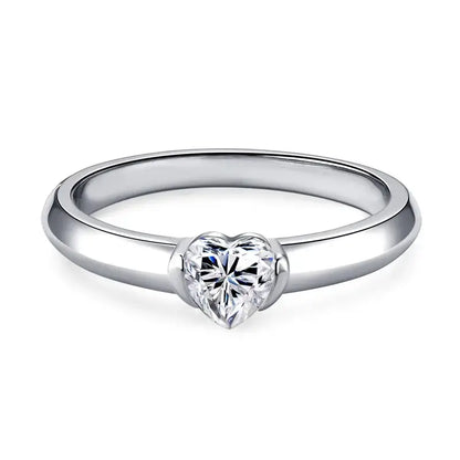 Sparkling Heart Solitaire Engagement Ring