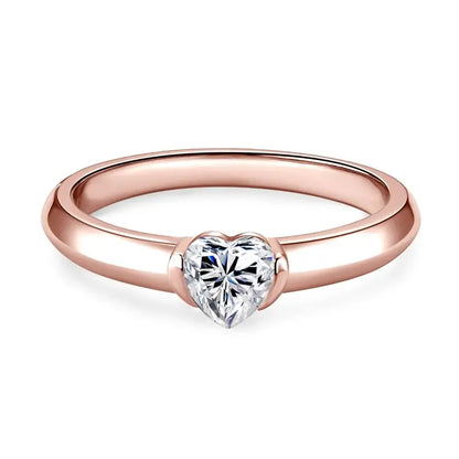 Sparkling Heart Solitaire Engagement Ring