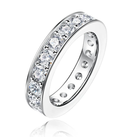 Sterling Silver Moissanite Eternity Ring