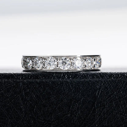 Sterling Silver Moissanite Eternity Ring