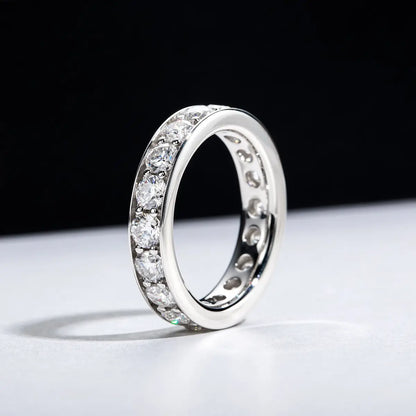 Sterling Silver Moissanite Eternity Ring