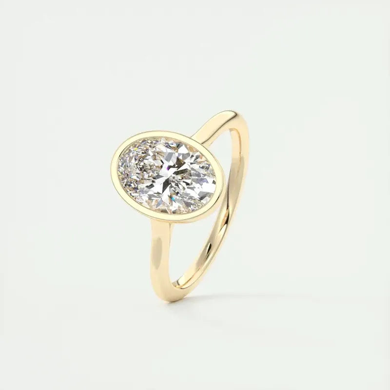 Zircon Solitaire Ring in Gold-Plated Sterling Silver for Engagement